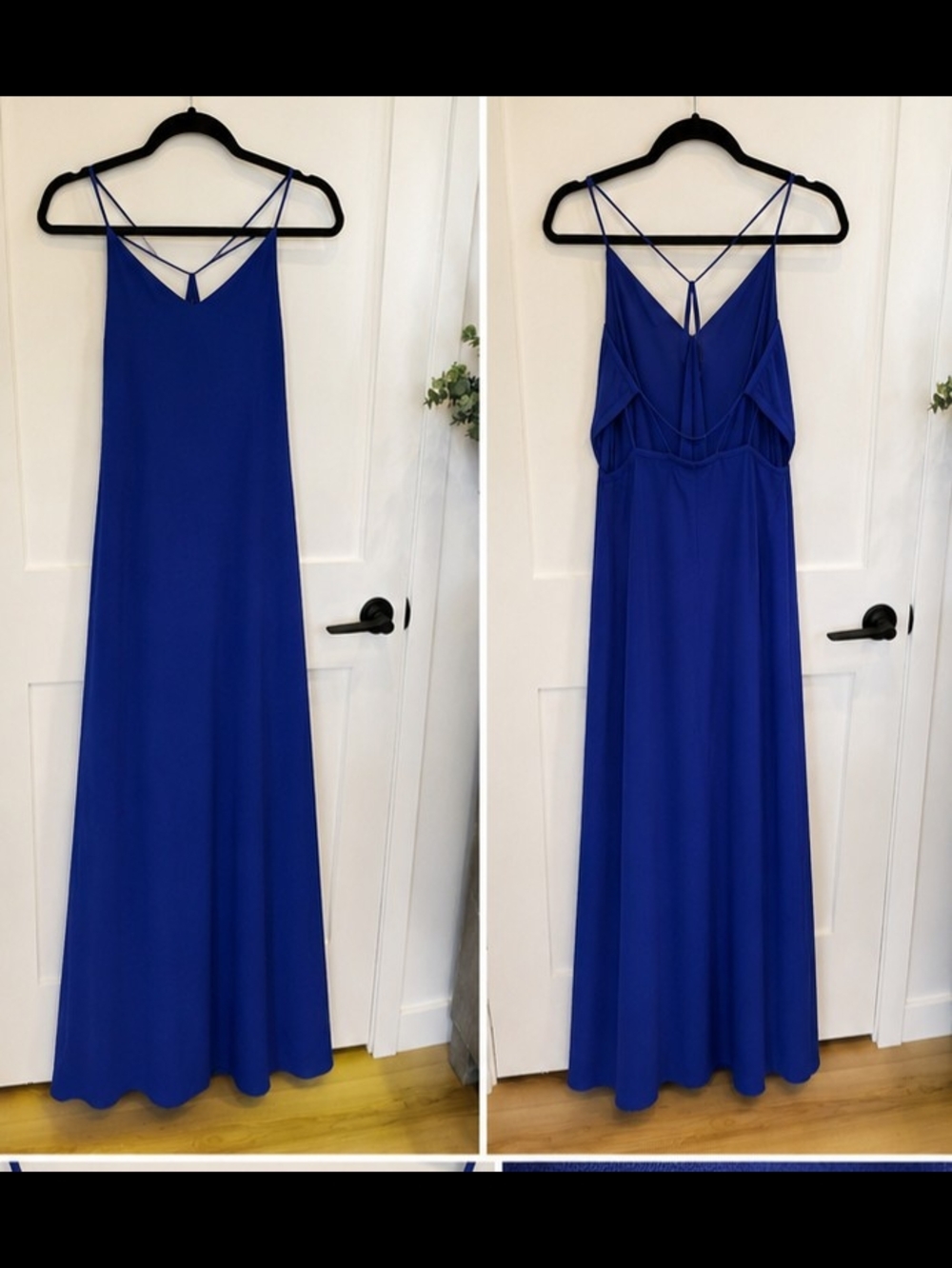 Lulu's Royal Blue Strappy V‑Back Maxi Dress